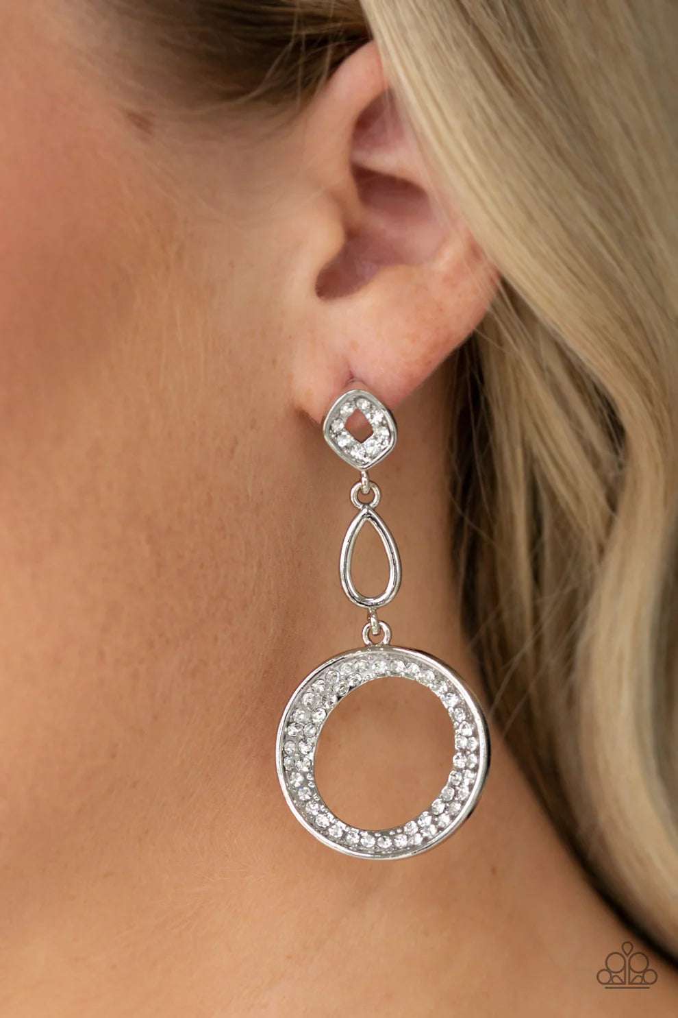 On The Glamour Scene White Earrings - Paparazzi Accessories