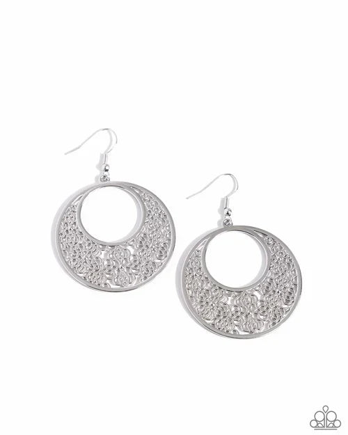 Mandala Paradise Silver Earrings - Paparazzi Accessories