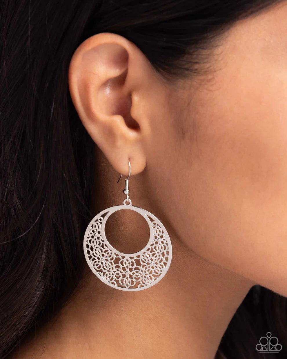 Mandala Paradise Silver Earrings - Paparazzi Accessories