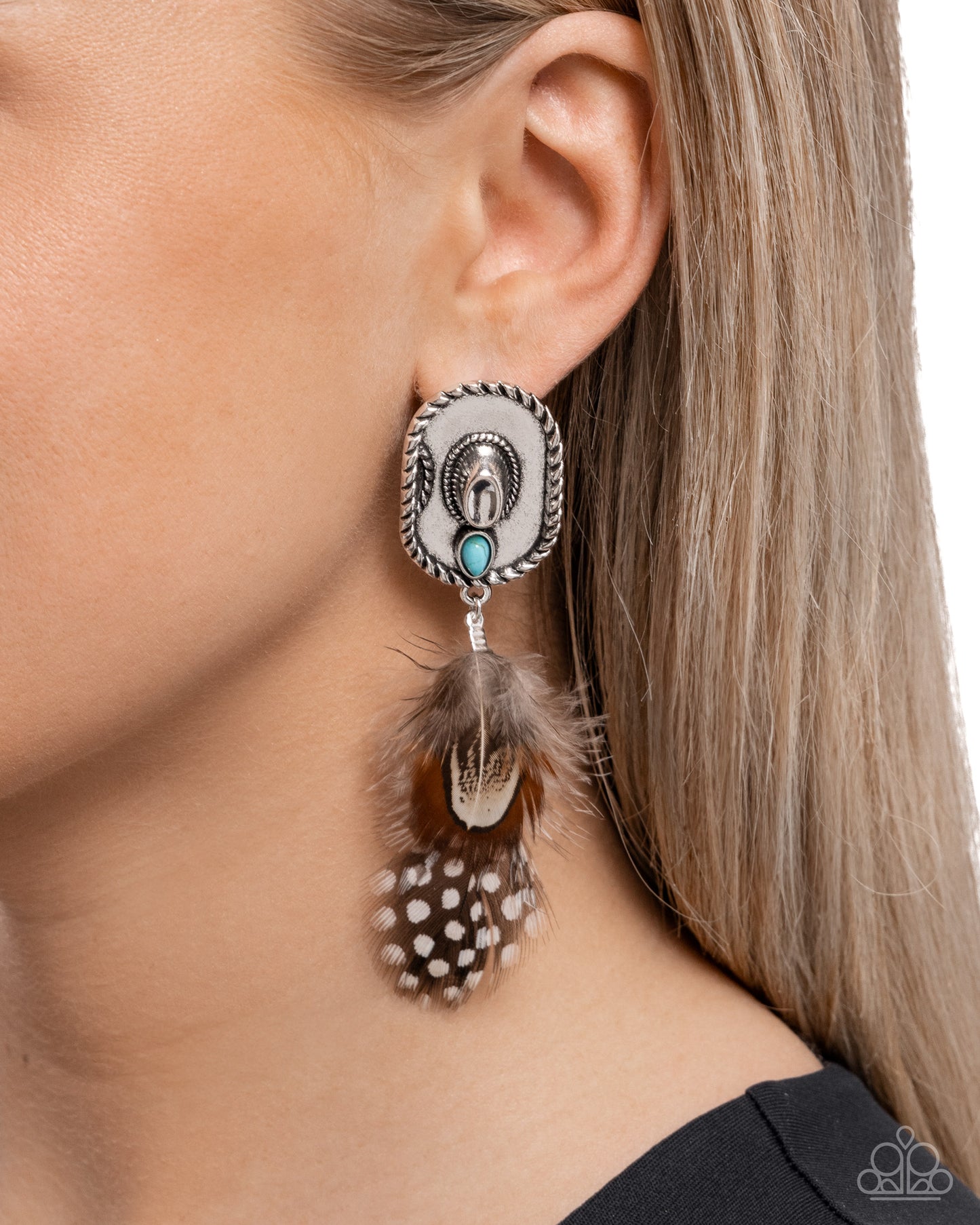 Feathered Fairy Tale Brown Earrings - Paparazzi Accessories