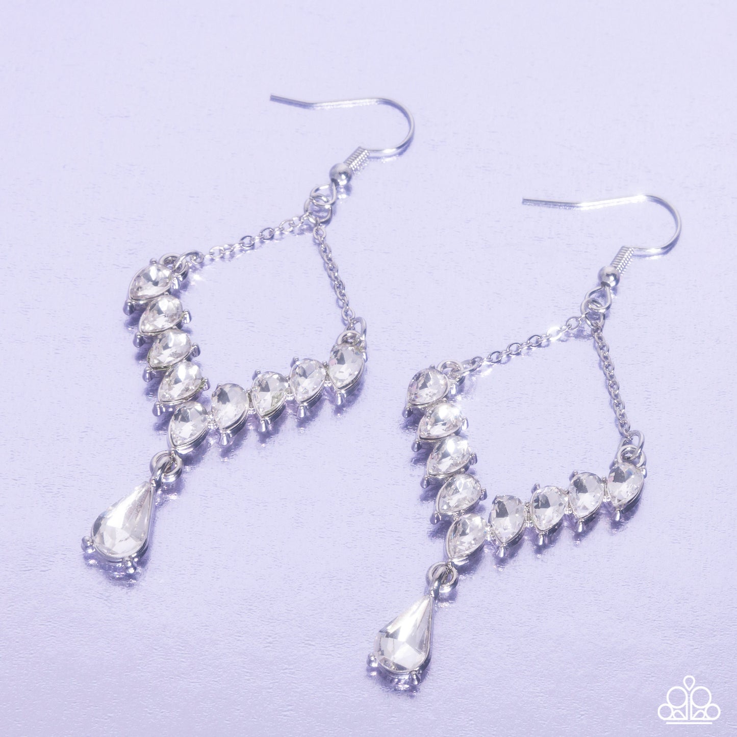 Dripping Drama White Earrings - Paparazzi Accessories