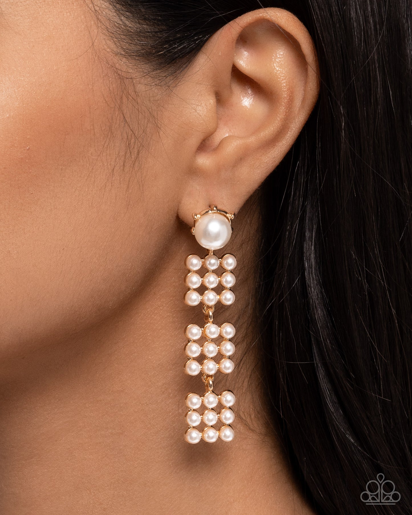 Pearl Pastime Gold Earrings - Paparazzi Accessories