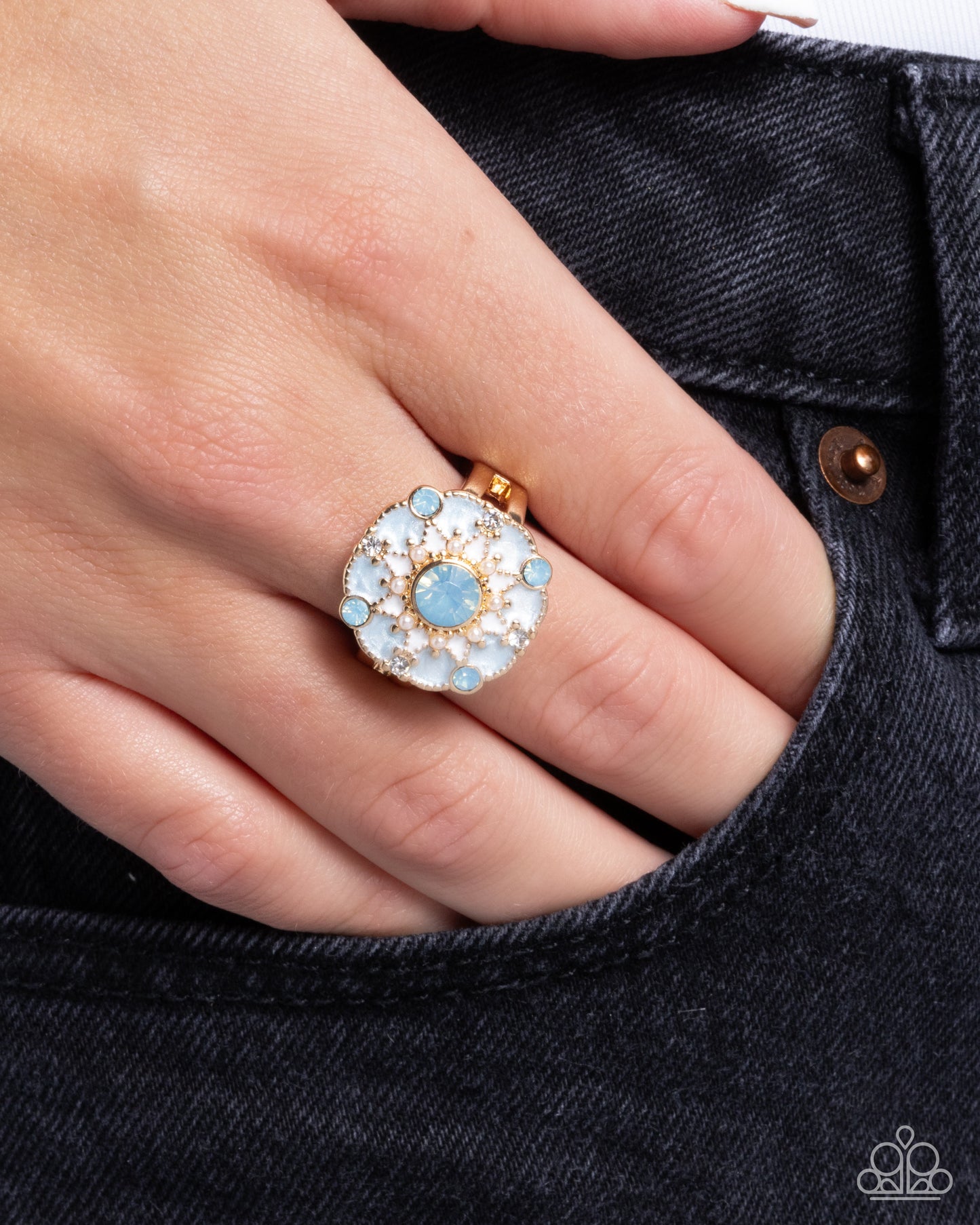 Cheers to Perfection Blue Ring - Paparazzi Accessories