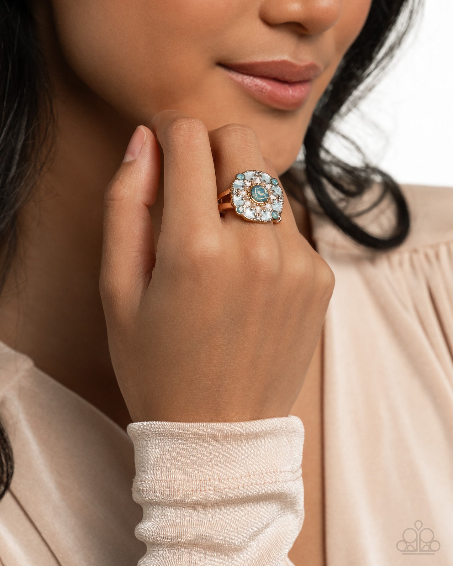 Cheers to Perfection Blue Ring - Paparazzi Accessories