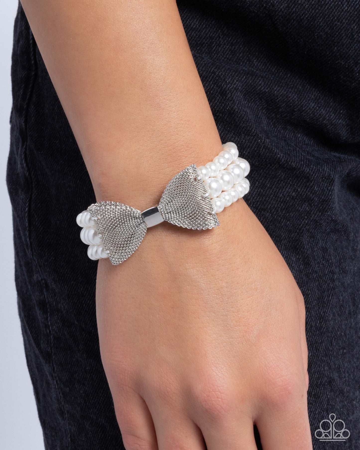 Dapper Dialogue White Bracelet - Paparazzi Accessories