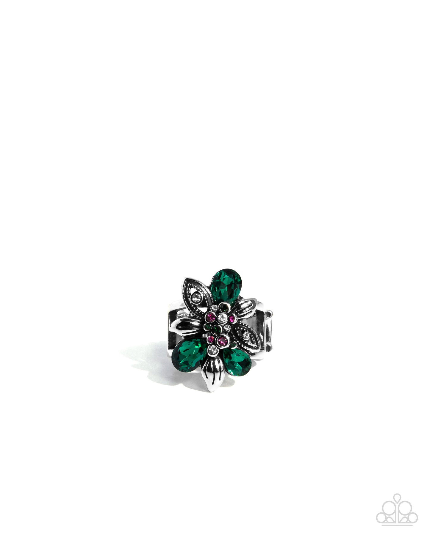 Carefree Corsage Green Ring - Paparazzi Accessories