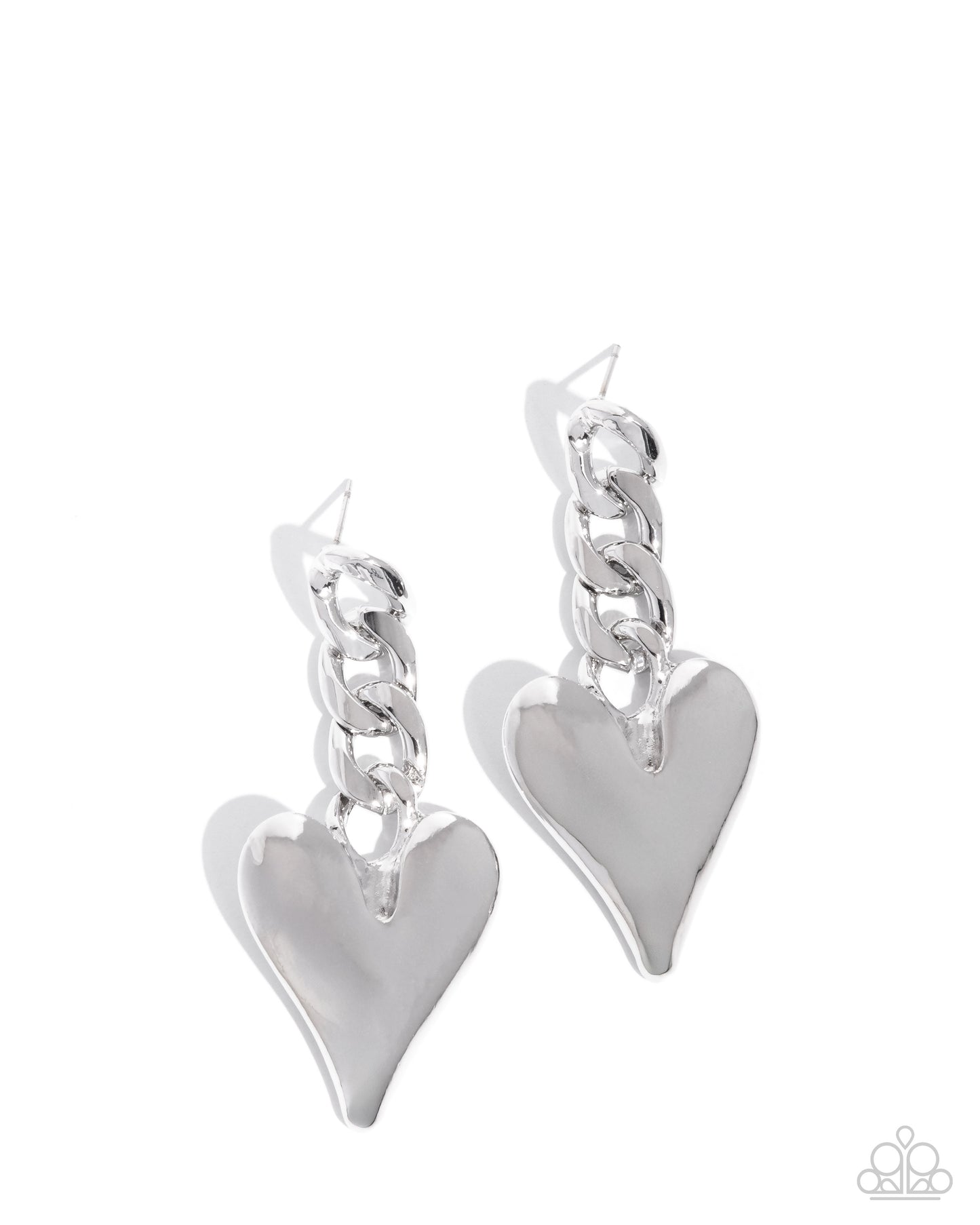 Mechanic Match Silver Earrings - Paparazzi Accessories