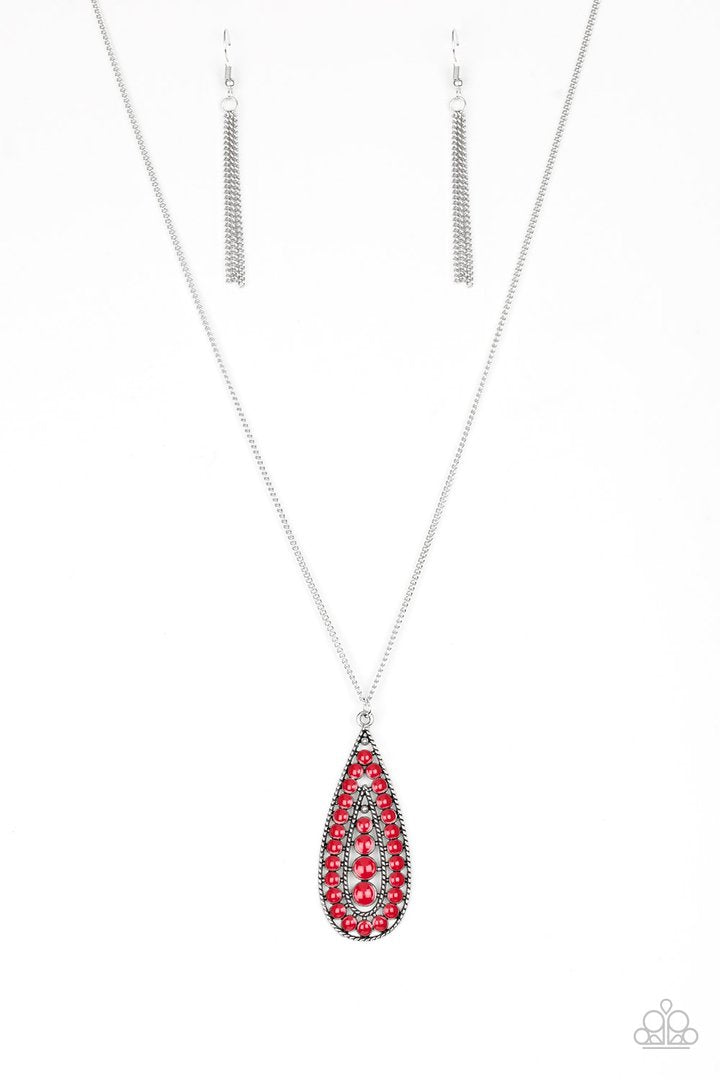 Tiki Tease Red Necklace ~ Paparazzi Accessories