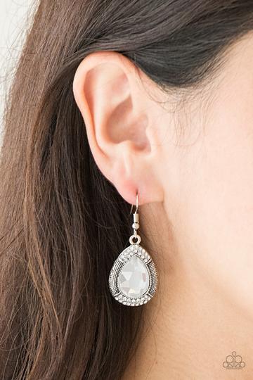 Grandmaster Shimmer Silver Earring ~ Paparazzi Accessories