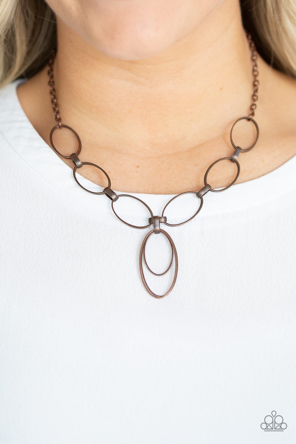 All OVAL Town Copper Necklace ~ Paparazzi Accessories