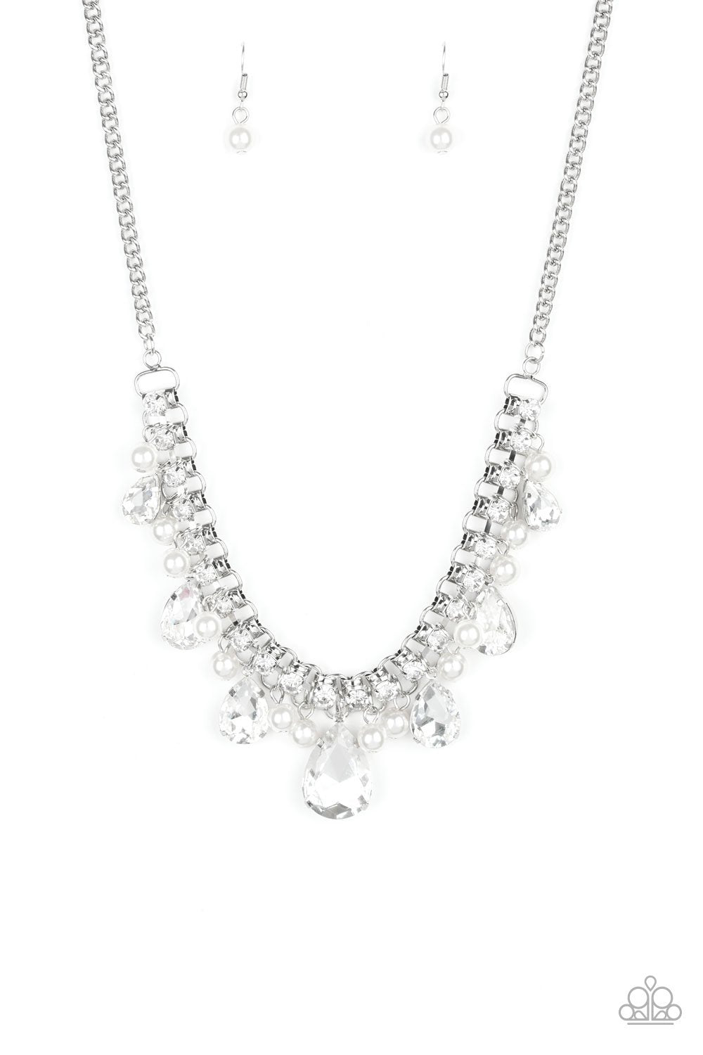 Knockout Queen White Necklace ~ Paparazzi Accessories