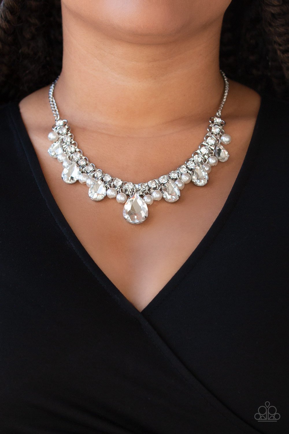 Knockout Queen White Necklace ~ Paparazzi Accessories