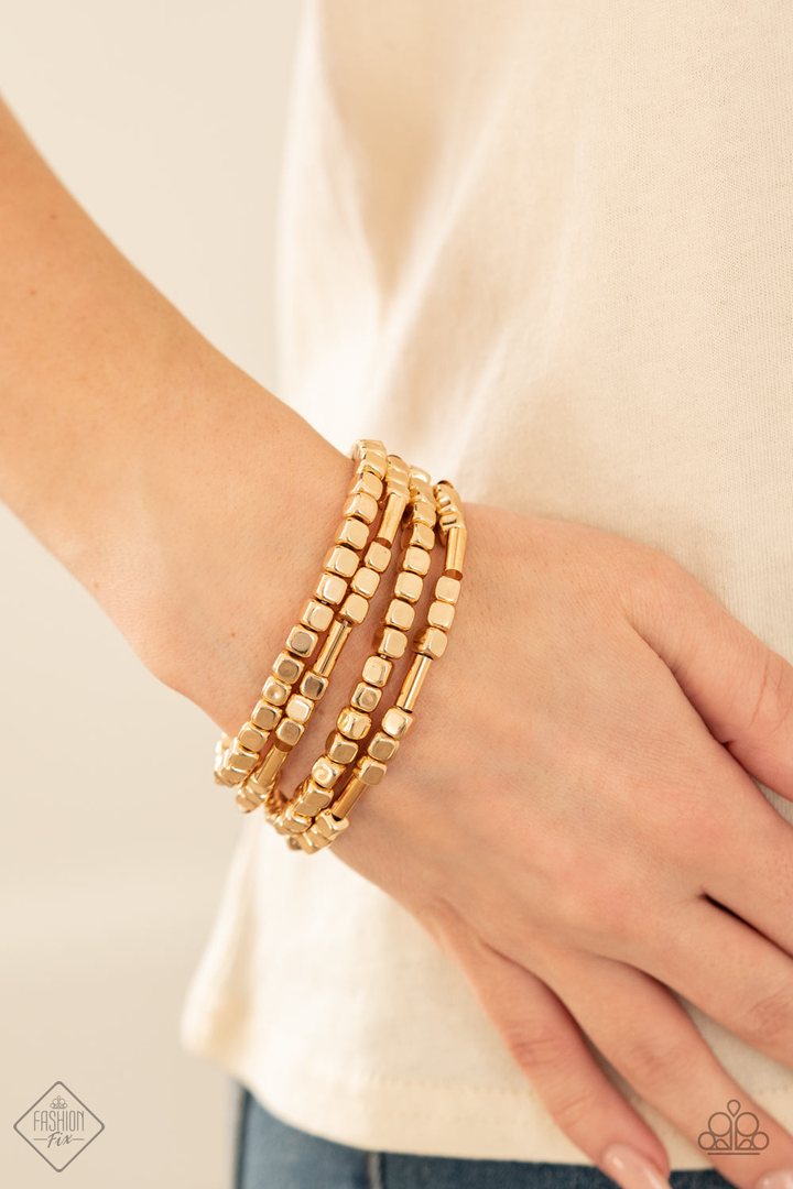 Metro Material Gold Bracelet - Paparazzi Accessories