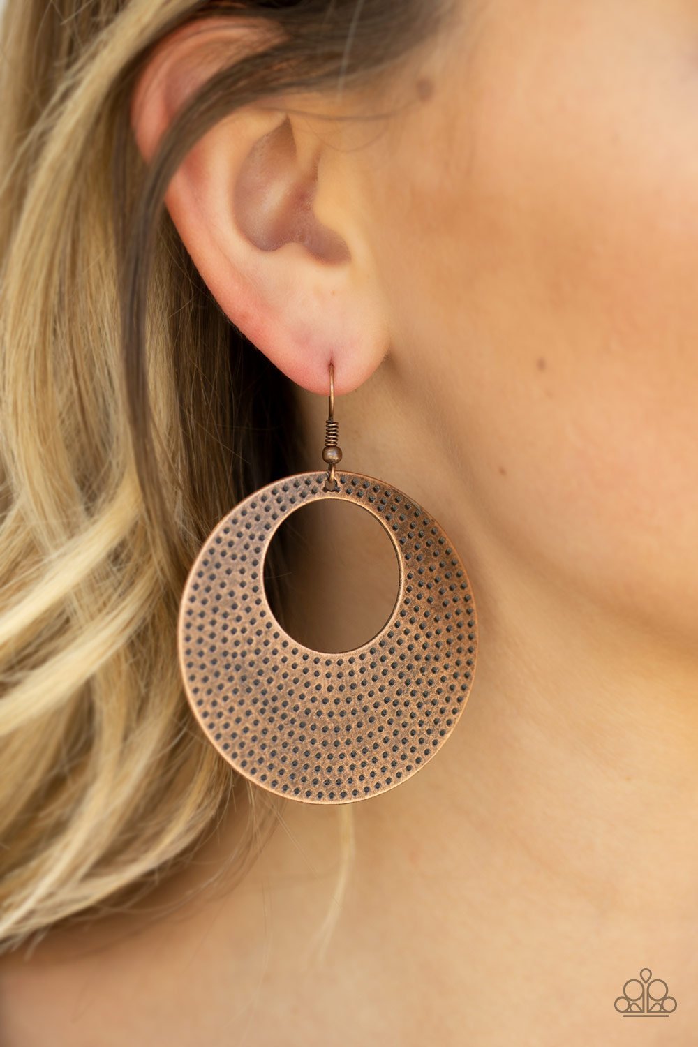Dotted Delicacy Copper Earring ~ Paparazzi Accessories