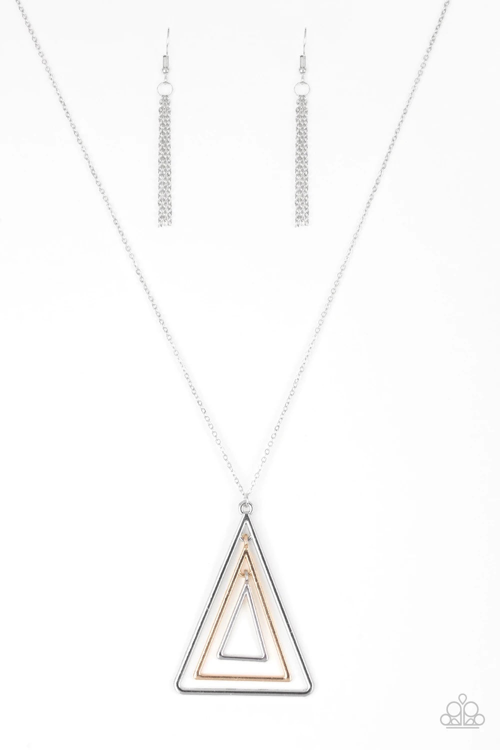 TRI Harder Silver Necklace ~ Paparazzi Accessories