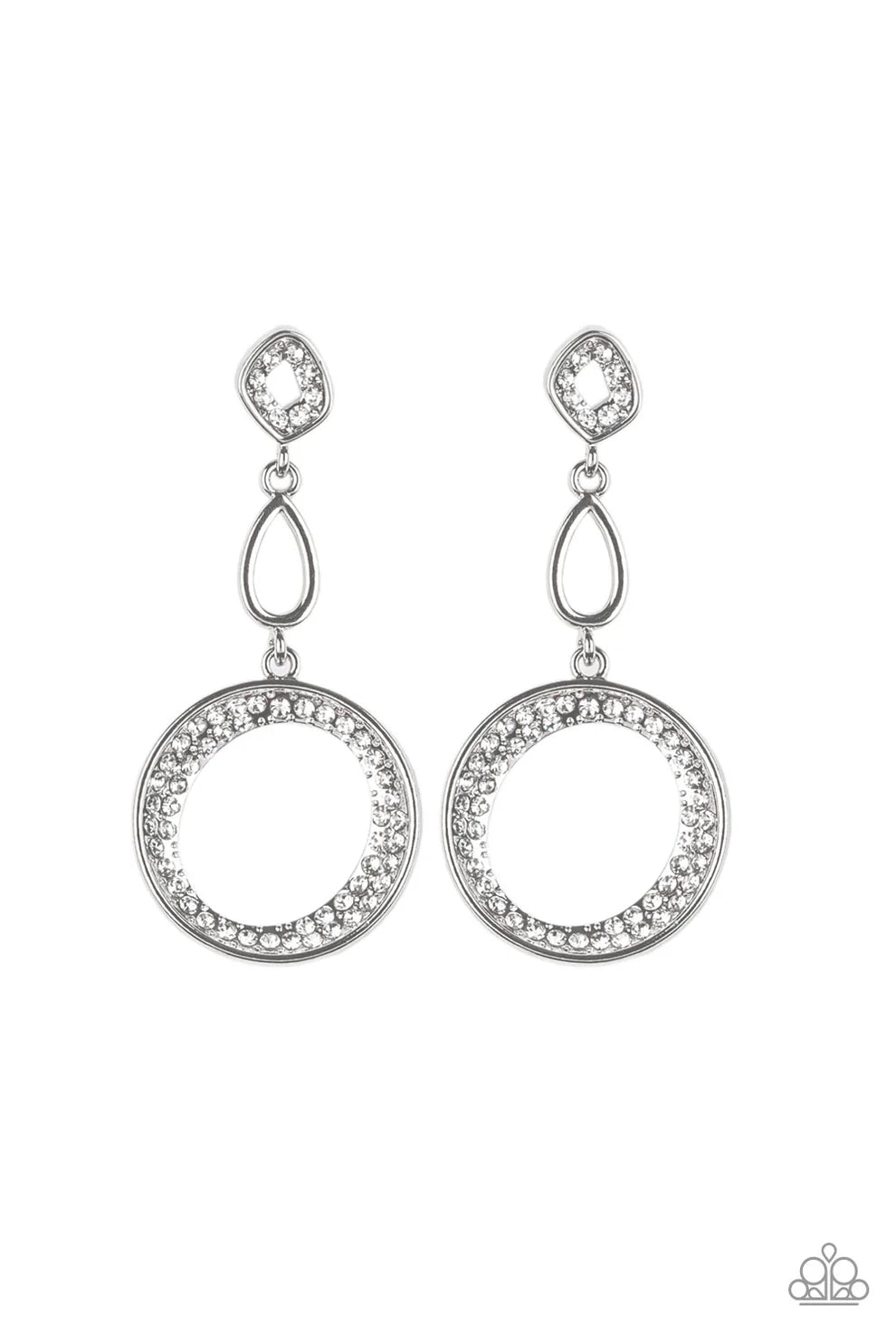 On The Glamour Scene White Earrings - Paparazzi Accessories