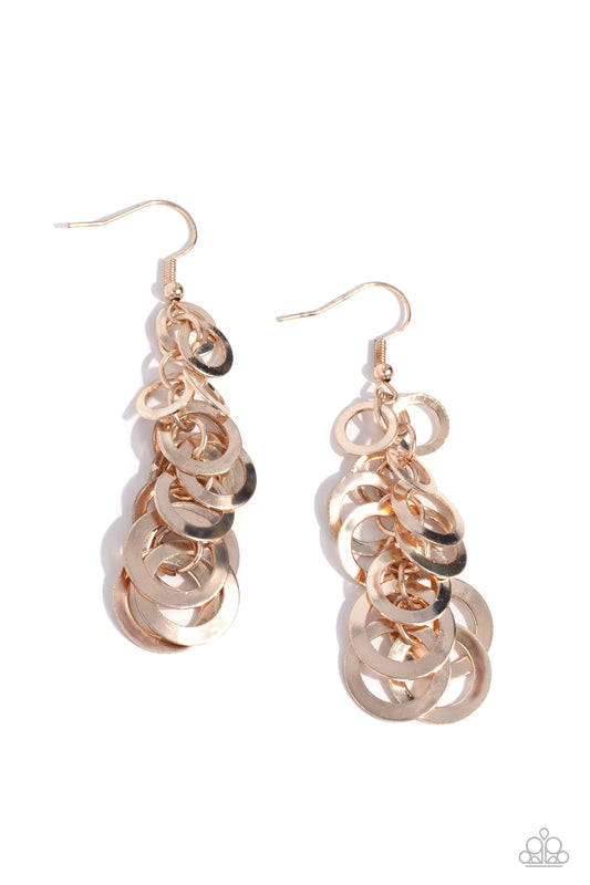 Closed Circuit Sass Rose Gold Earrings - Paparazzi Accessories