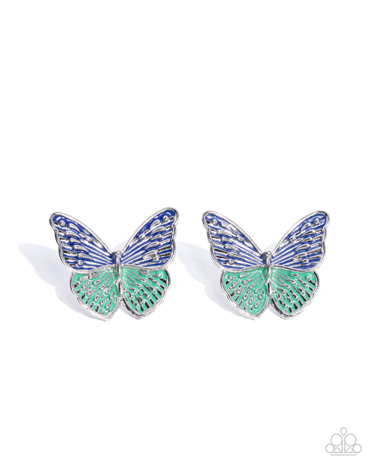 Aerial Appreciation Blue Earring - Paparazzi Accessories