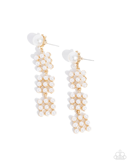 Pearl Pastime Gold Earrings - Paparazzi Accessories