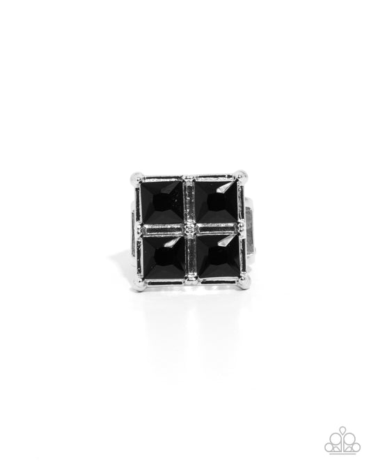 Window Whimsy Black Ring - Paparazzi Accessories