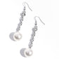 Genial Glam White Earrings - Paparazzi Accessories