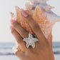 Starfish Scope White Ring - Paparazzi Accessories