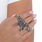 Majestic Moth Silver Ring - Paparazzi Accessories