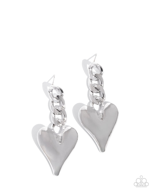 Mechanic Match Silver Earrings - Paparazzi Accessories