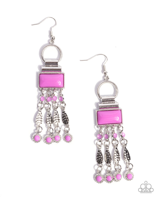 Complimentary Cascade Purple Earrings - Paparazzi Accessories