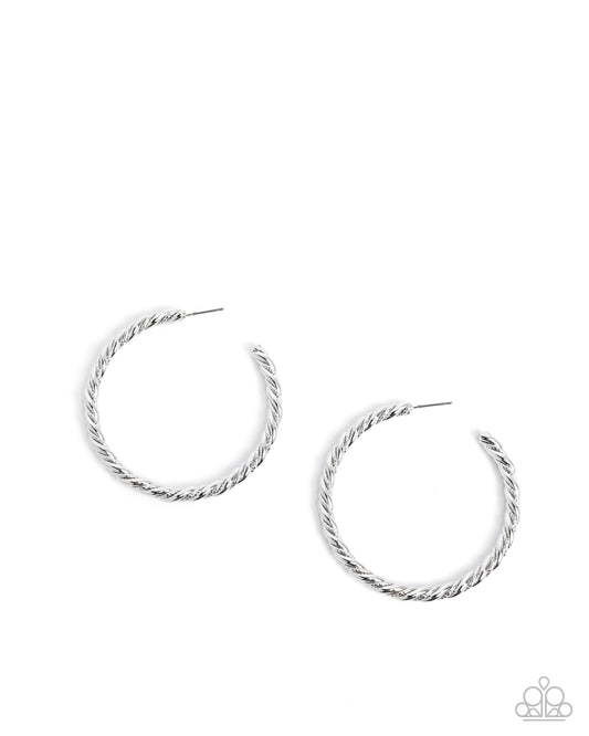 Coiled Class Silver Earrings - Paparazzi Accessories