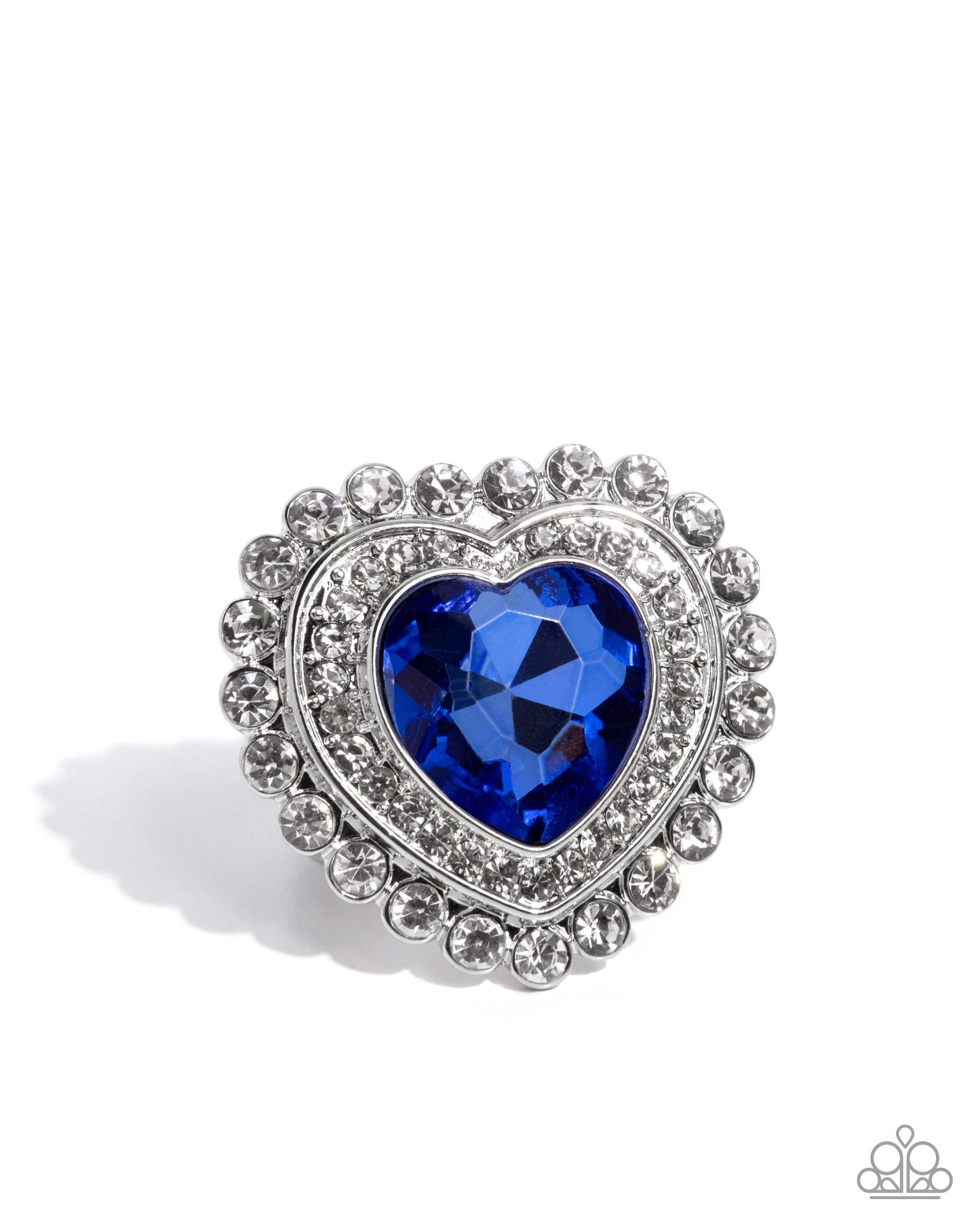Head Over HEART Blue Ring - Paparazzi Accessories