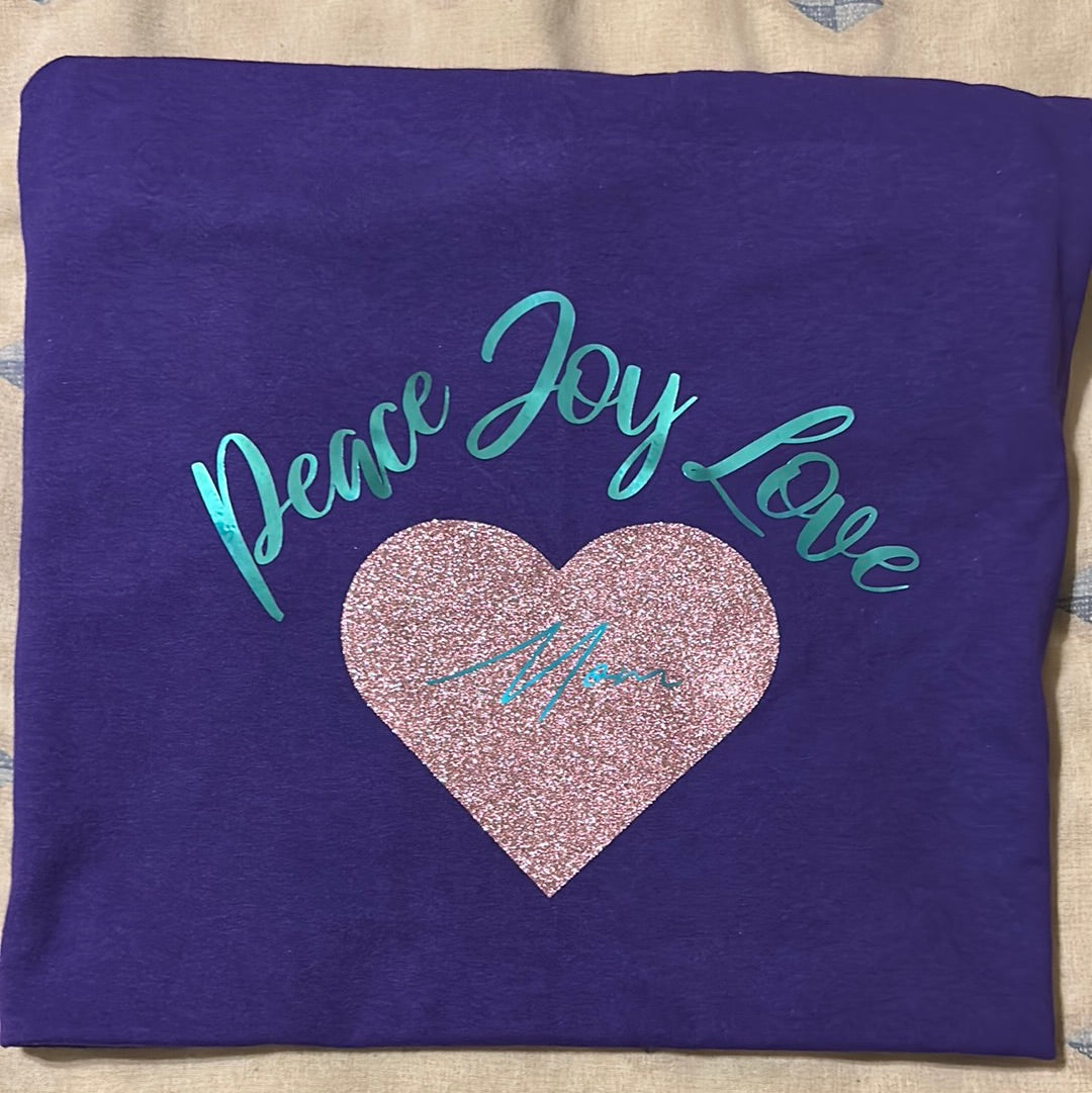 Peace Joy Love Mom Adult T-Shirt