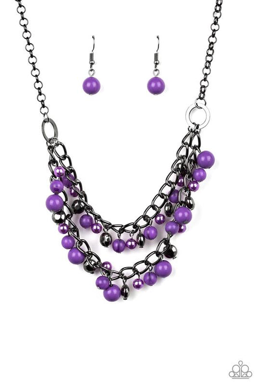 Watch Me Now Purple Necklace ~ Paparazzi Accessories