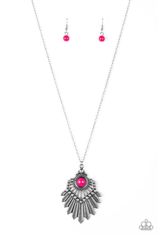 Inde-PENDANT Idol Pink Necklace ~ Paparazzi Accessories
