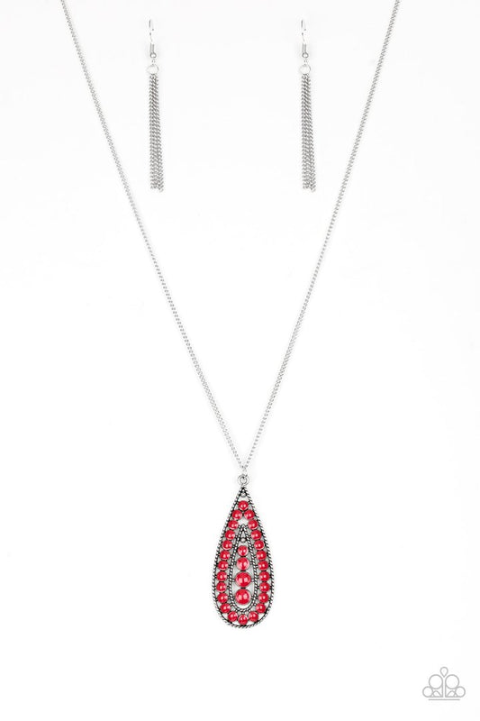 Tiki Tease Red Necklace ~ Paparazzi Accessories