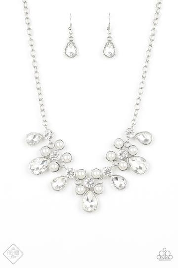 Demurely Debutante White Necklace ~ Paparazzi Accessories