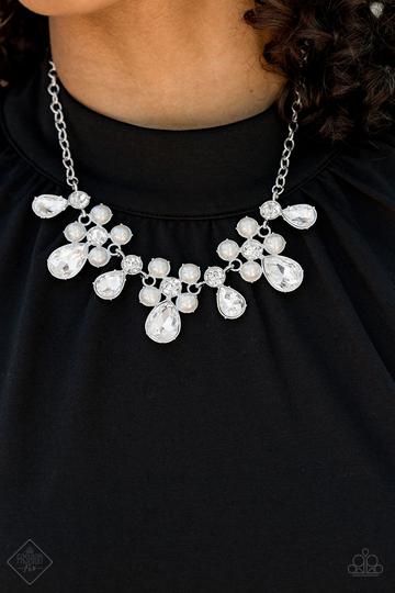Demurely Debutante White Necklace ~ Paparazzi Accessories