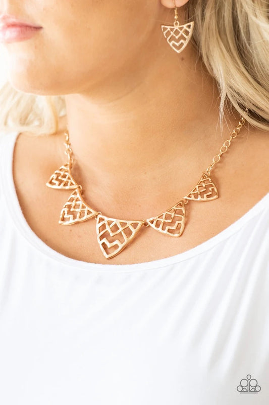 Welcome To The Lion's Den Gold Necklace - Paparazzi Accessories