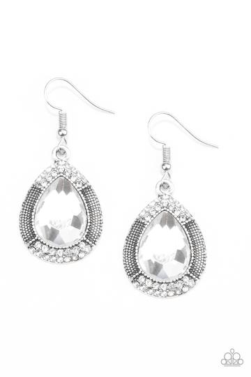 Grandmaster Shimmer Silver Earring ~ Paparazzi Accessories