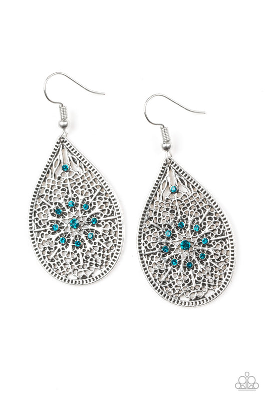 Dinner Party Posh Blue Earring ~ Paparazzi Accessories