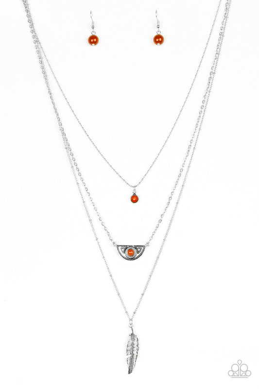 Sahara Sparrow Orange Necklace ~ Paparazzi Accessories