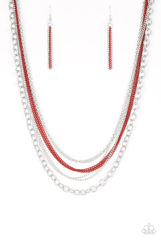 Intensely Industrial Red Necklace ~ Paparazzi Accessories