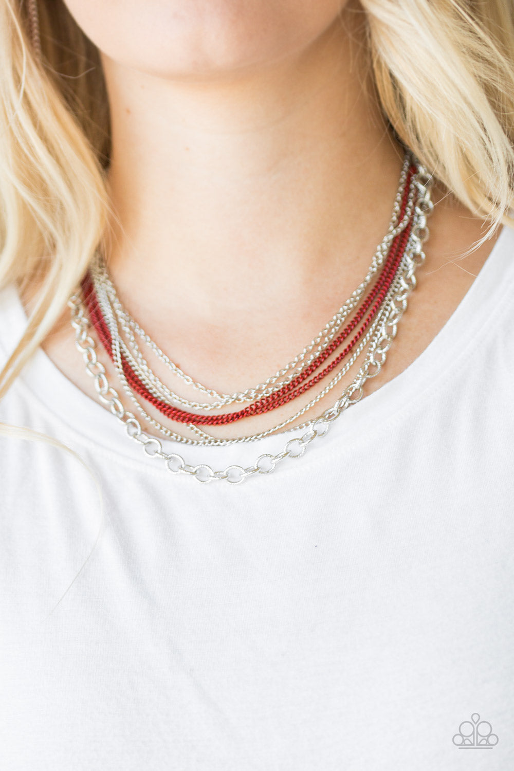 Intensely Industrial Red Necklace ~ Paparazzi Accessories