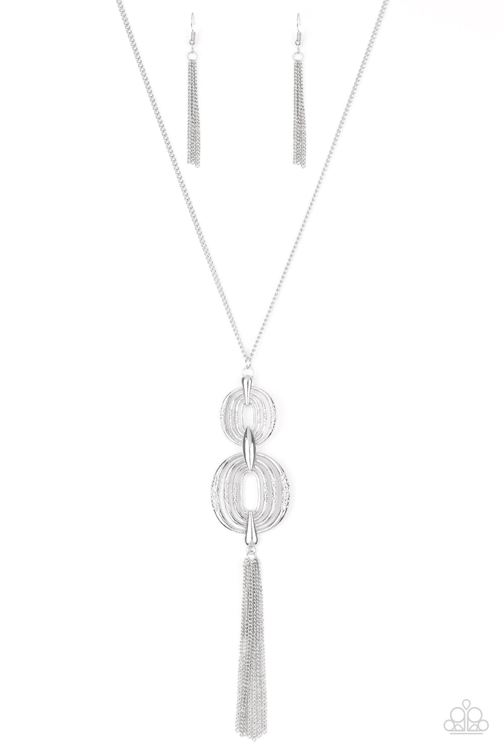 Timelessly Tasseled Silver Necklace - Paparazzi Accessories