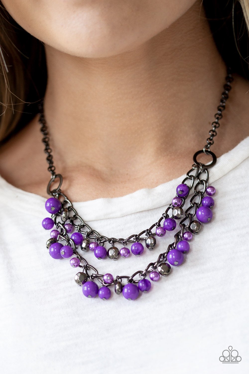 Watch Me Now Purple Necklace ~ Paparazzi Accessories