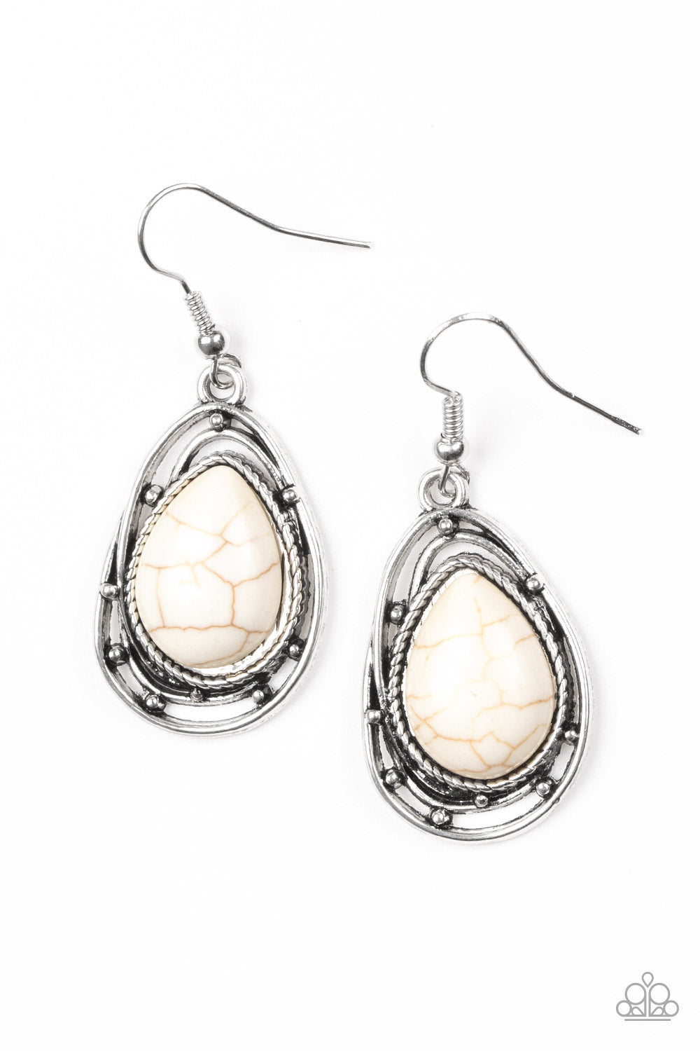 Abstract Anthropology White Earrings ~ Paparazzi Accessories