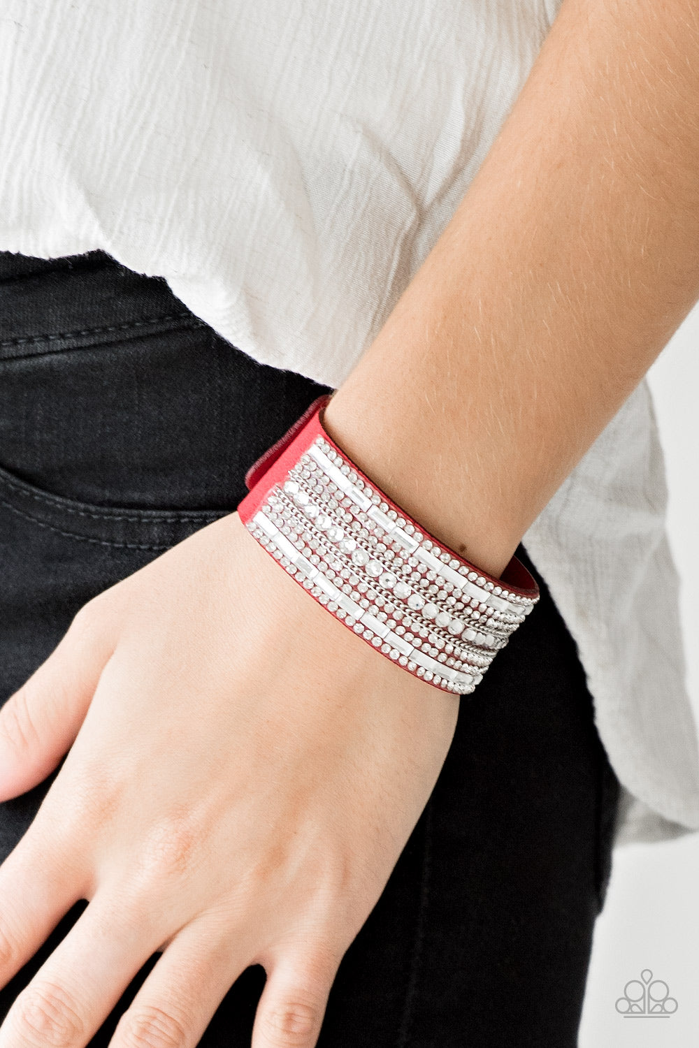 Rebel Radiance Red Bracelet ~ Paparazzi Accessories