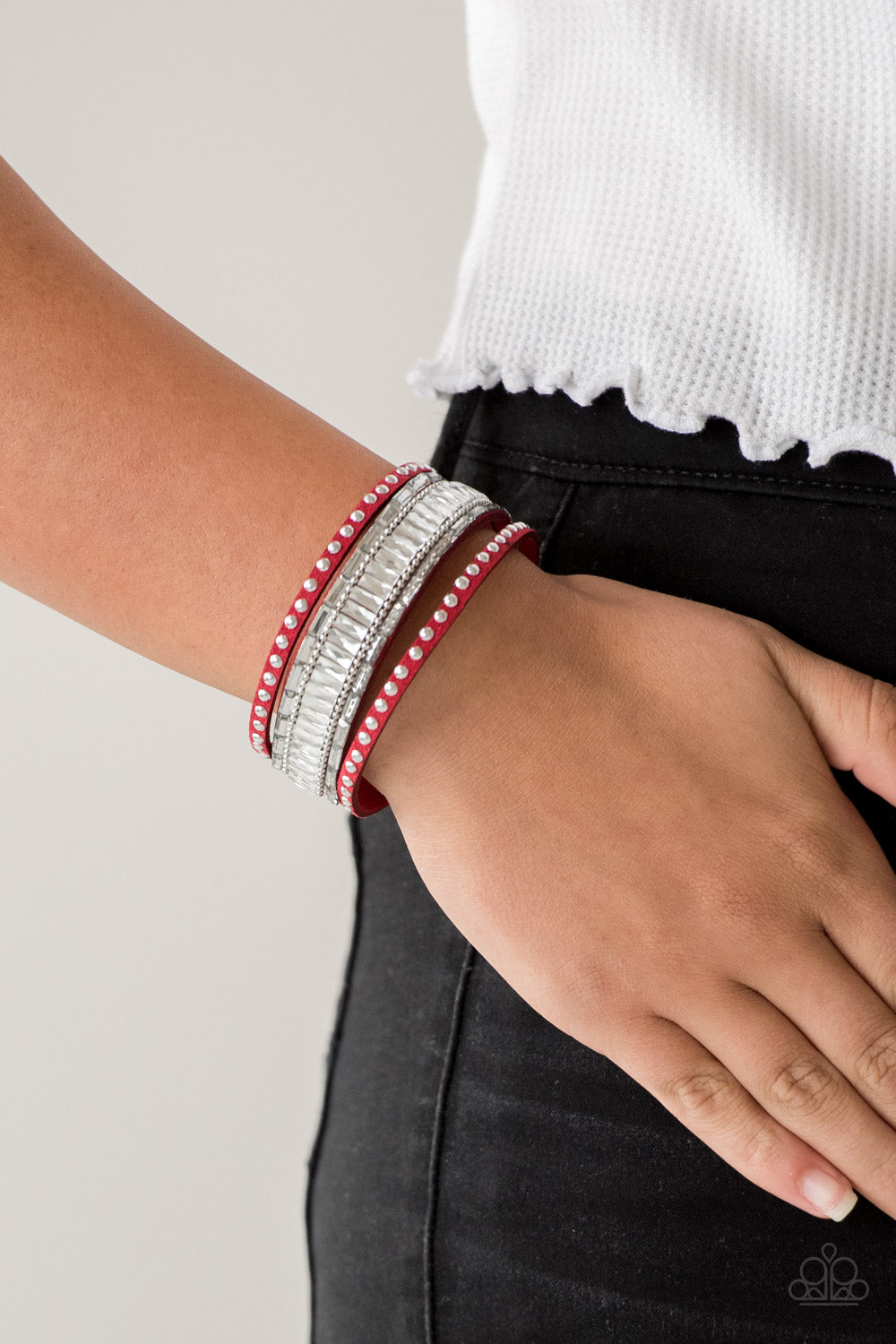 Rock Star Rocker Red Bracelet ~ Paparazzi Accessories