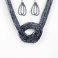 Knotted Knockout Blue Necklace-Paparazzi Accessories