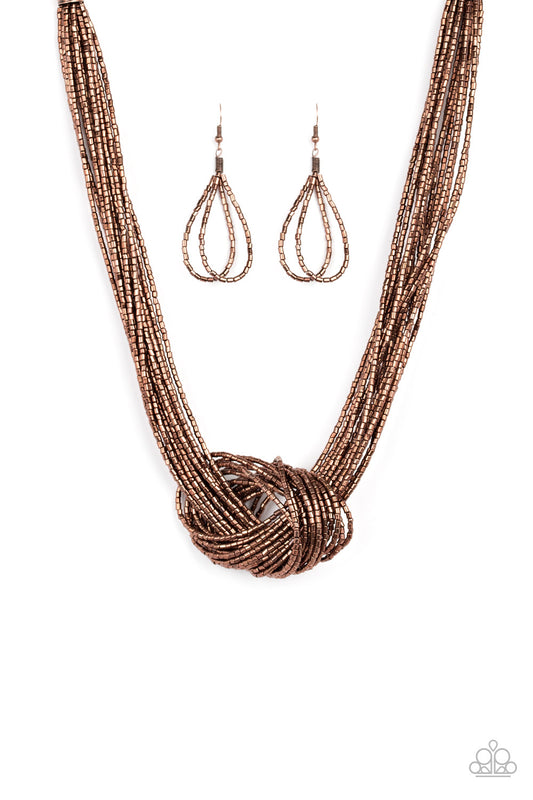 Knotted Knockout Copper Necklace ~ Paparazzi Accessories